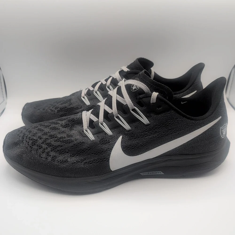Las Vegas Raiders Nike Air Zoom Pegasus 36 Shoes Mens Size 11.5 CI1942-001 Black